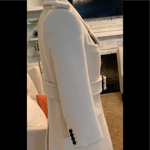 SAINT LAURENT Belted Wool Coat Size S $4990 - Picture 7 of 13